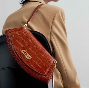 PECO Leather Baguette Bag